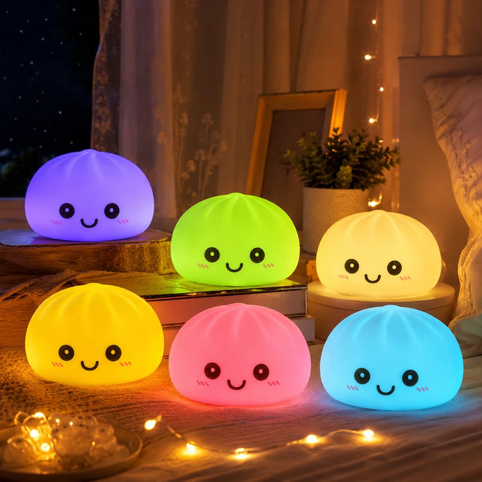 Dumpling Night Light, 8cm LED Cute Desktop Lamp