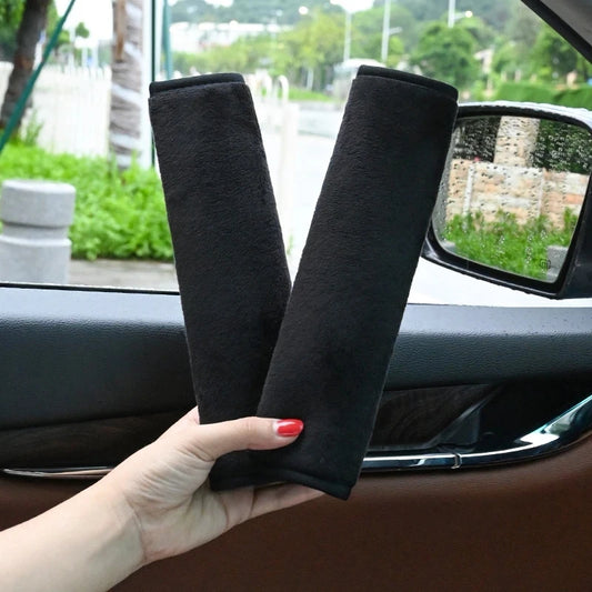 2-Pack Plush Seat Belt Covers Soft Shoulder Pads for Car Comfort
