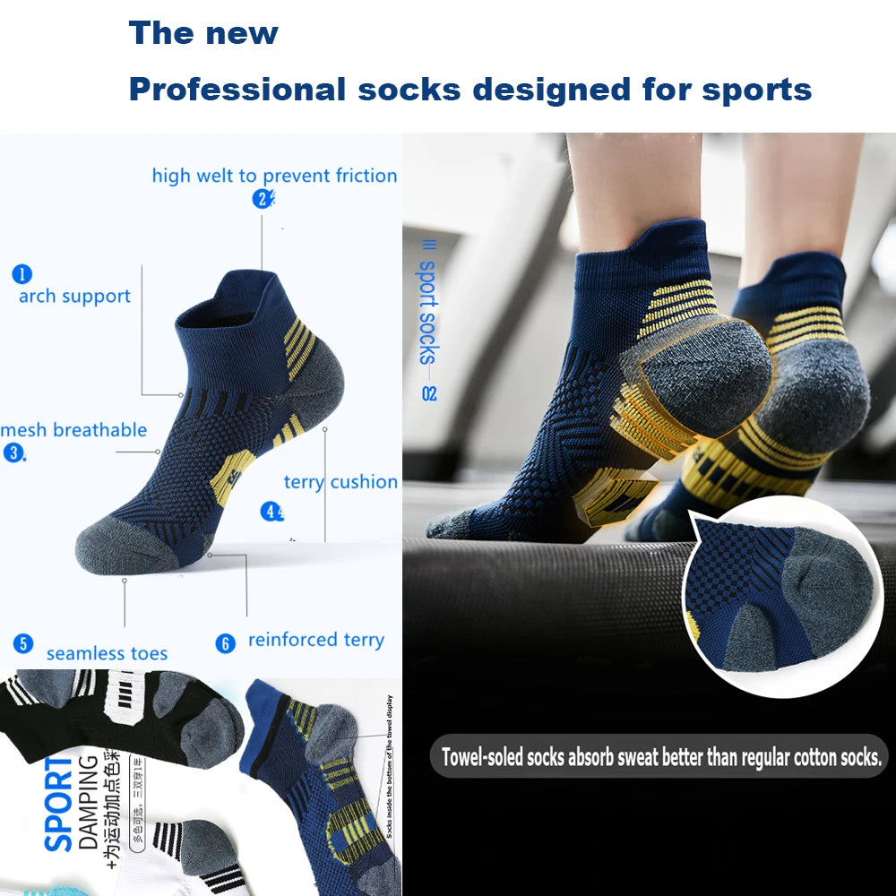 Non-Slip Running Socks – 3 Pairs Quick-Dry Athletic Sports Socks