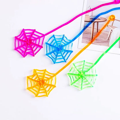 Sticky Spider Toy – Mini Spider Web Fidget Party Favor 15-Piece Set