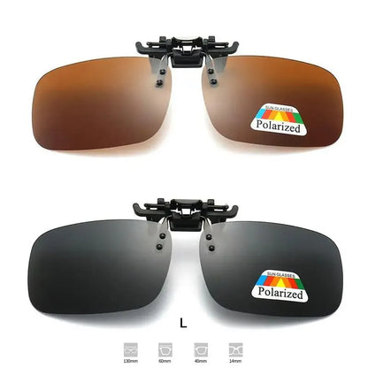 Polarized Clip-On Sunglasses Flip Up UV Protection Lens Clips