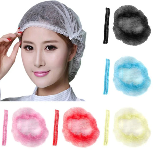 Disposable Shower Caps – 100 Pack Elastic Hair Covers