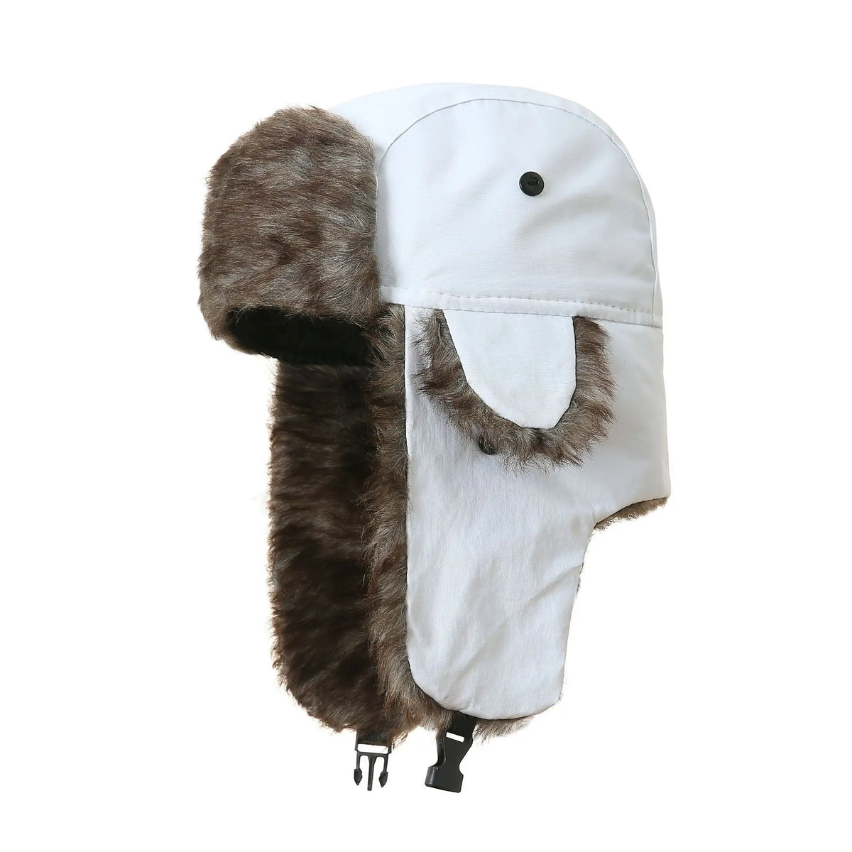 Trapper Hat with Ear Flaps and Faux Fur Lining for Winter