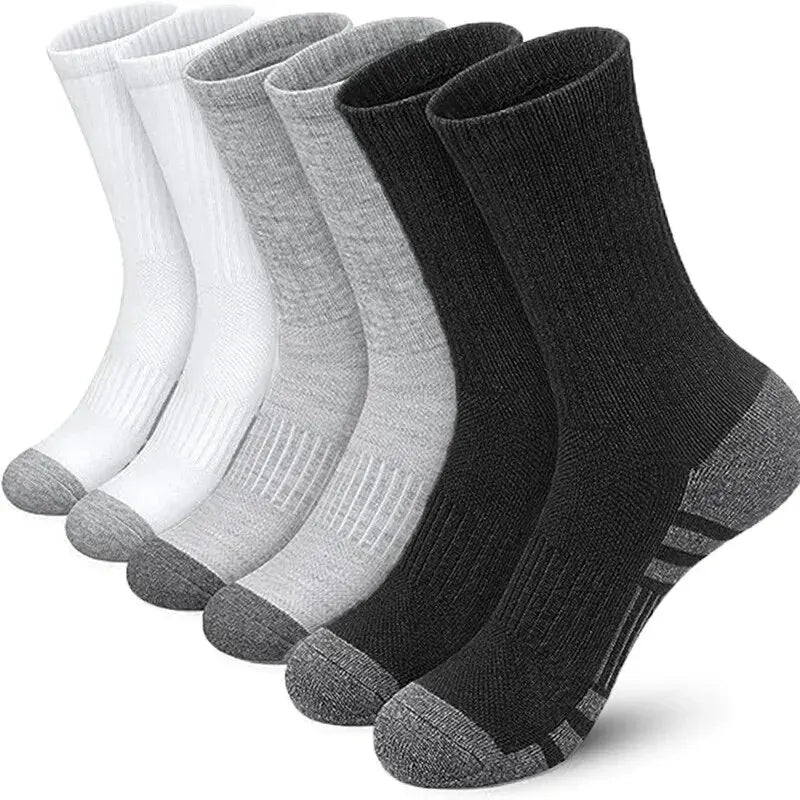Men's Gym Socks – Breathable Crew Sports Socks, 6 or 12 Pairs