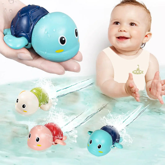Baby Bath Toys – Wind-Up Swimming Turtle & Whale Water Toys