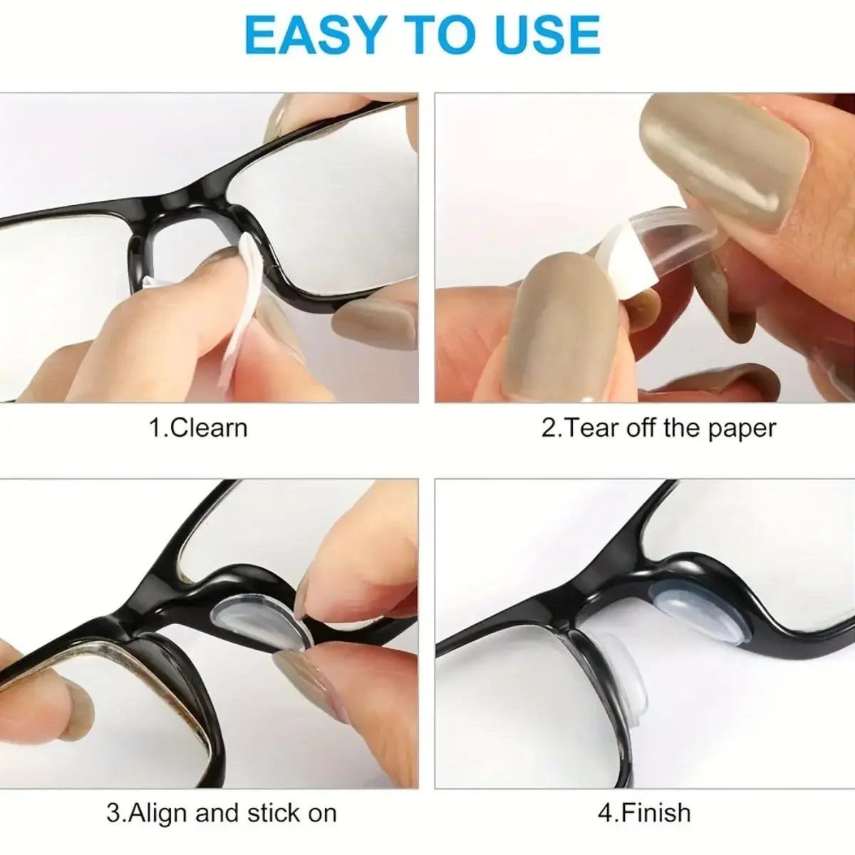 Silicone Nose Pads for Glasses Anti Slip Adhesive Stick On Pads
