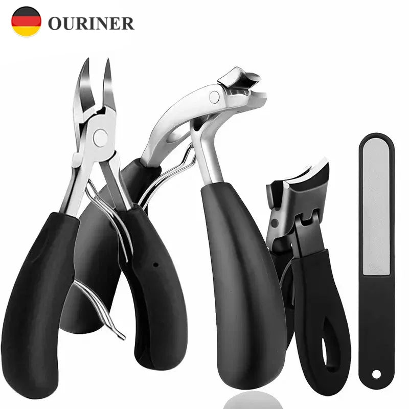 Nail Clippers for Thick Nails with Sharp Curved Stainless Steel Blade