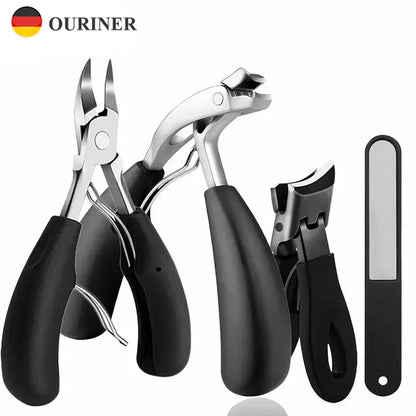 Nail Clippers for Thick Nails with Sharp Curved Stainless Steel Blade