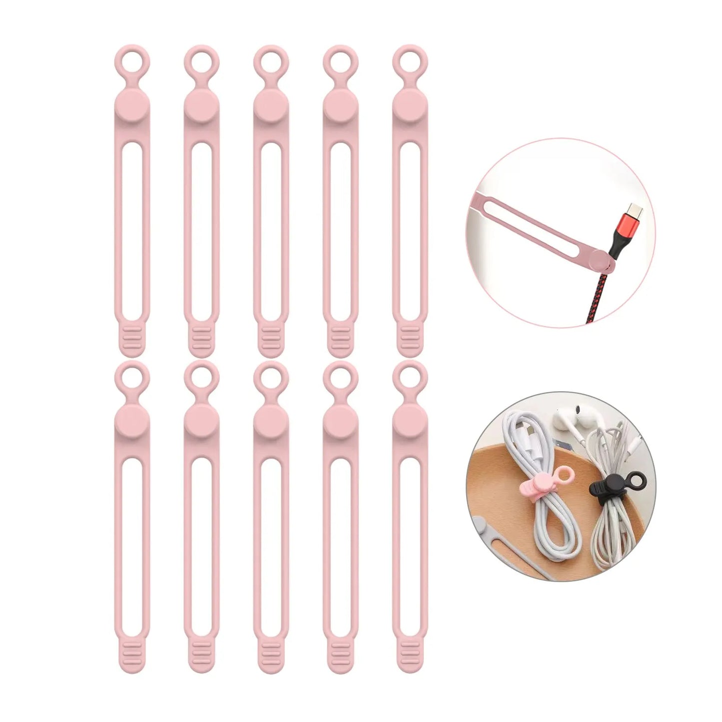 Silicone Cable Ties – Reusable Cord Organizer & Wire Straps