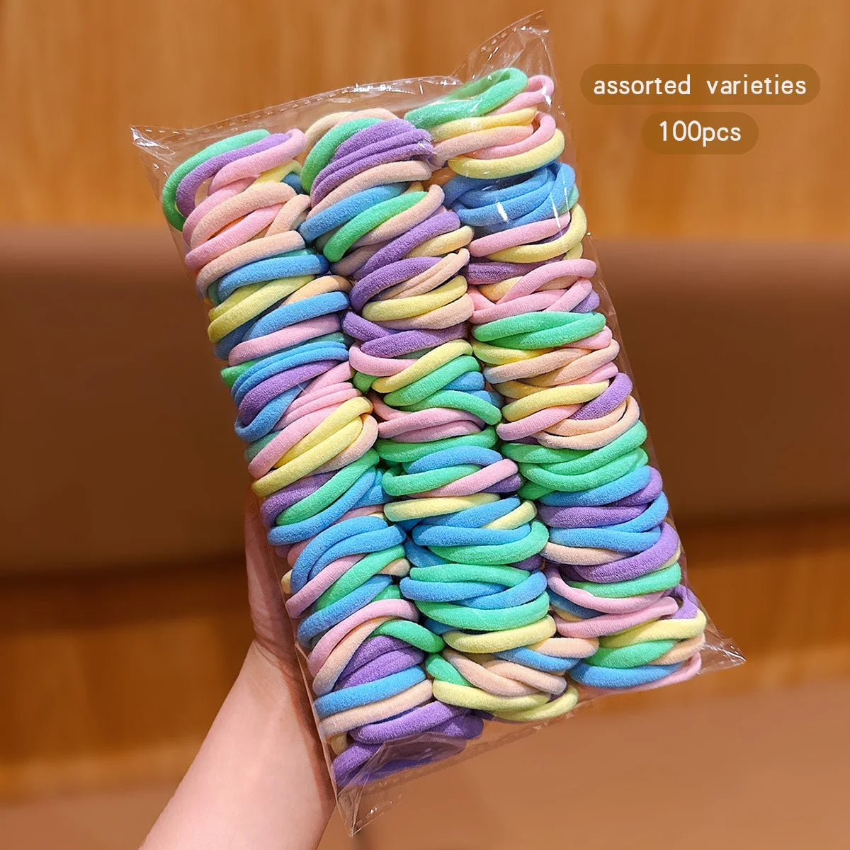 100 Pack Women's Elastic Hair Bands – Seamless Stretchy Hair Ties