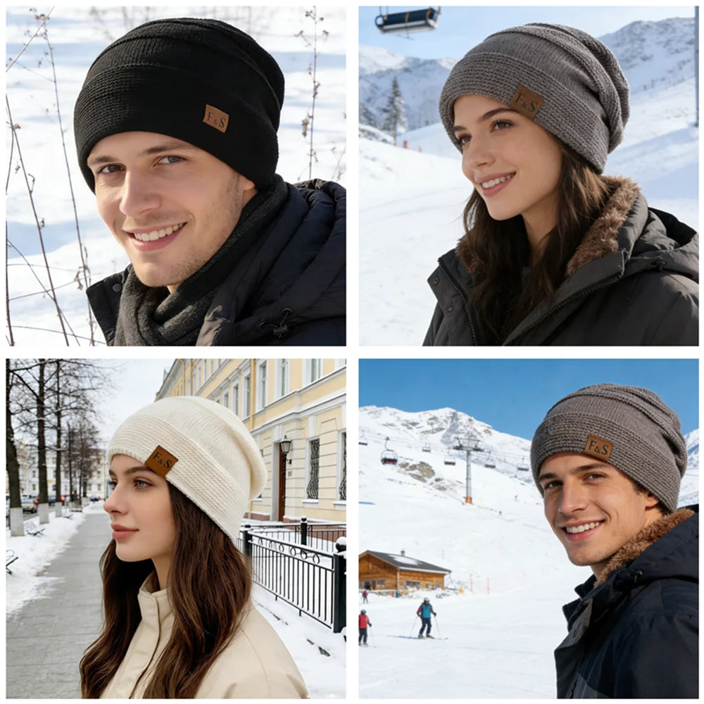 Winter Beanie Hat – Fur Lined Slouchy Knit Cap for Men & Women