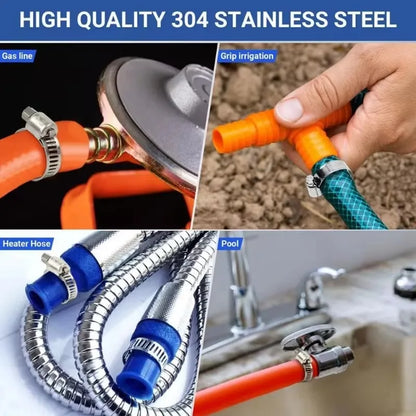 Stainless Steel Hose Clamps – Adjustable Screw Band Pipe Clamps
