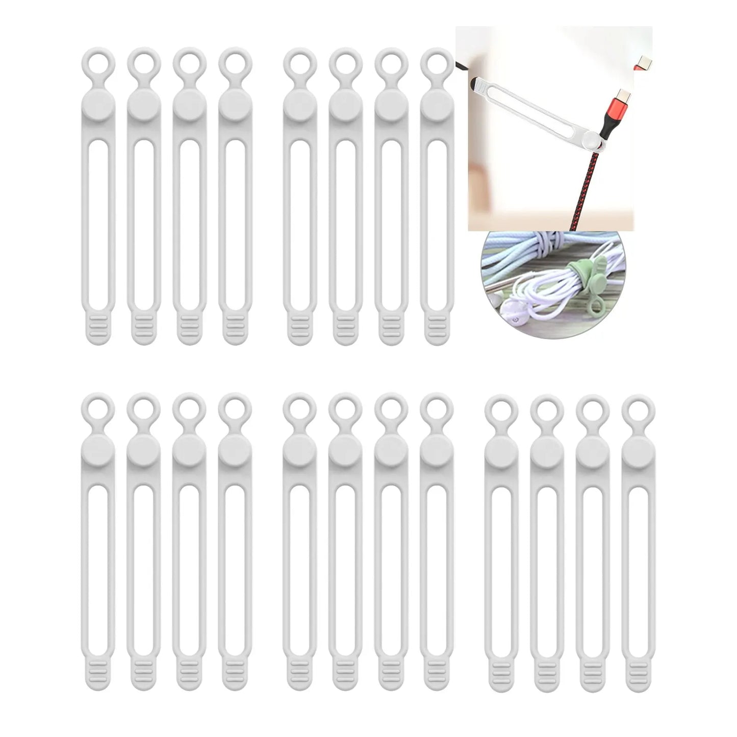 Silicone Cable Ties – Reusable Cord Organizer & Wire Straps