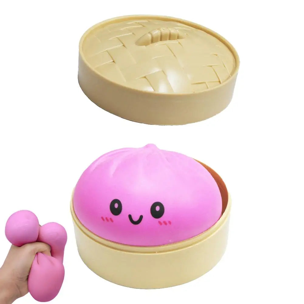 Squishy Sensory Toy Steamed Bun Squeeze Fidget Toy for Kids & Adults