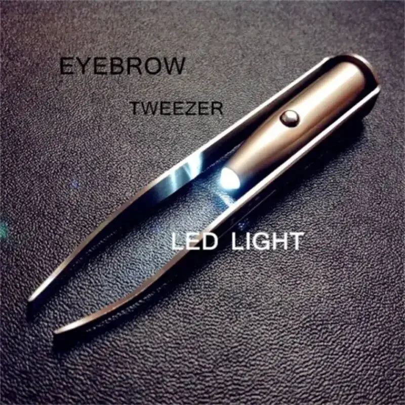 LED Eyebrow Tweezer – Lighted Stainless Steel Precision Tweezers