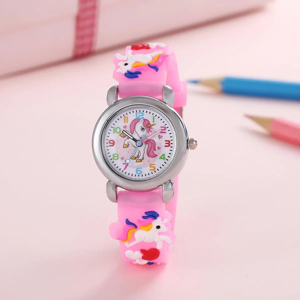 Kids Unicorn Watch with Colorful Cartoon Dial and Quartz Movement