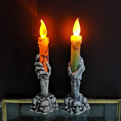 Halloween Skeleton Candle – LED Ghost Hand Haunted House Decor