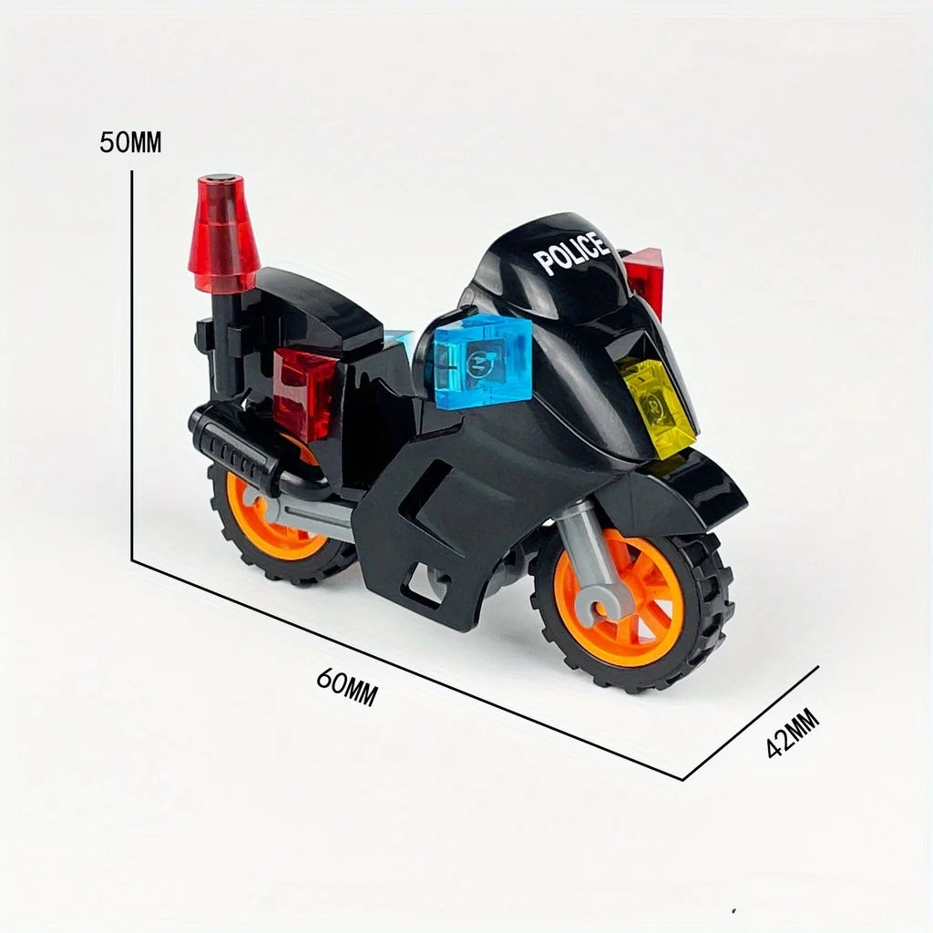 1 Pc City Police SWAT Motorcycle Model Building Blocks DIY Model Building Blocks Bricks Children'S Toys 6+