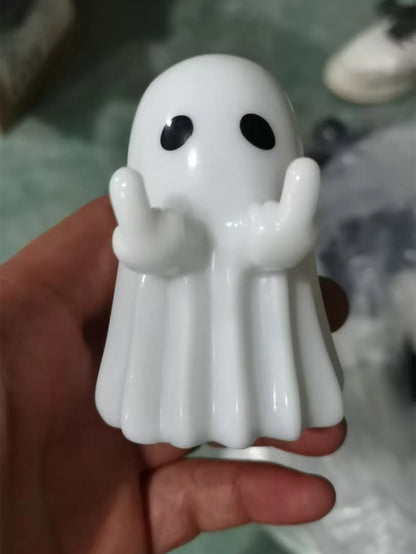 Middle Finger Cute Ghost Statue, Ghosts Small Scary Ghost Figurines, Halloween Home Decorations, Coffee Table Centerpieces Shelf