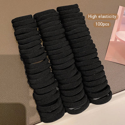 100 Pack Women's Elastic Hair Bands – Seamless Stretchy Hair Ties