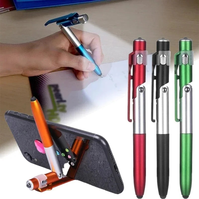 Multifunction Ballpoint Pen with LED Light and Phone Holder