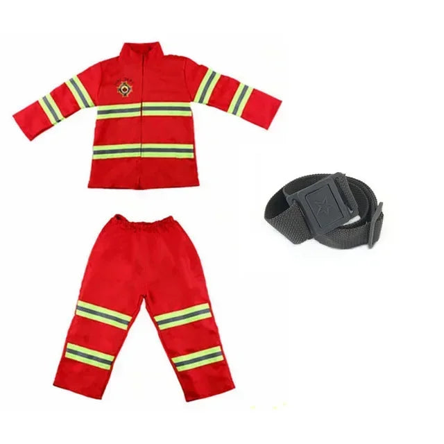 Kids Firefighter Costume – Fireman Uniform Halloween Dress-Up Set