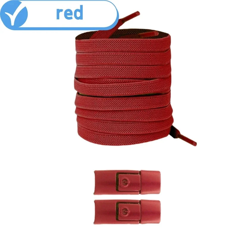 No Tie Shoe Laces with Press Lock Elastic Flat Shoelaces