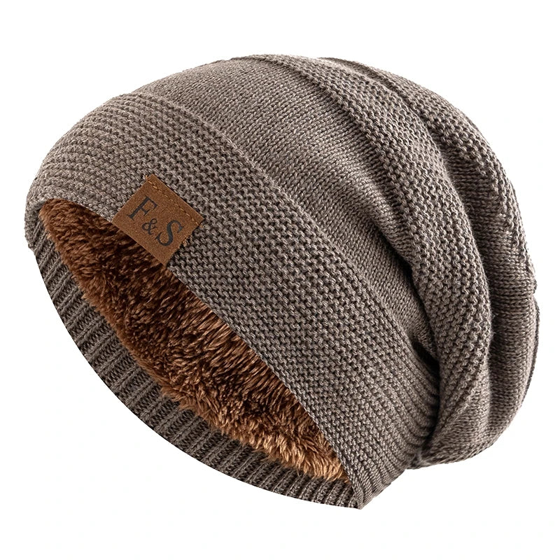 Winter Beanie Hat – Fur Lined Slouchy Knit Cap for Men & Women
