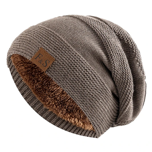 Winter Beanie Hat – Fur Lined Slouchy Knit Cap for Men & Women