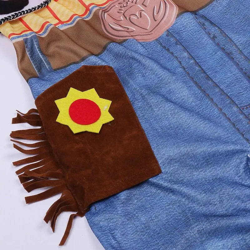 Kids Denim Cowboy Costume – Western Dress-Up Set with Hat
