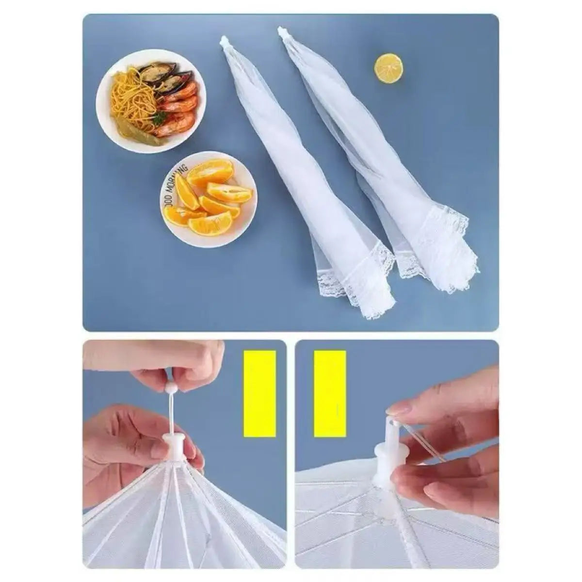 Folding Mesh Food Cover for Tables, Dishes and Kitchen Use