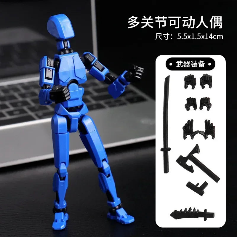 Movable Robot Action Figure, 13-Joint Poseable Model Toy – 14CM