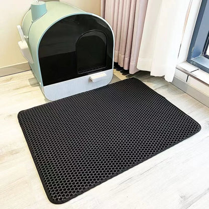 Cat Litter Mat – Double Layer Waterproof Honeycomb Litter Box Mat