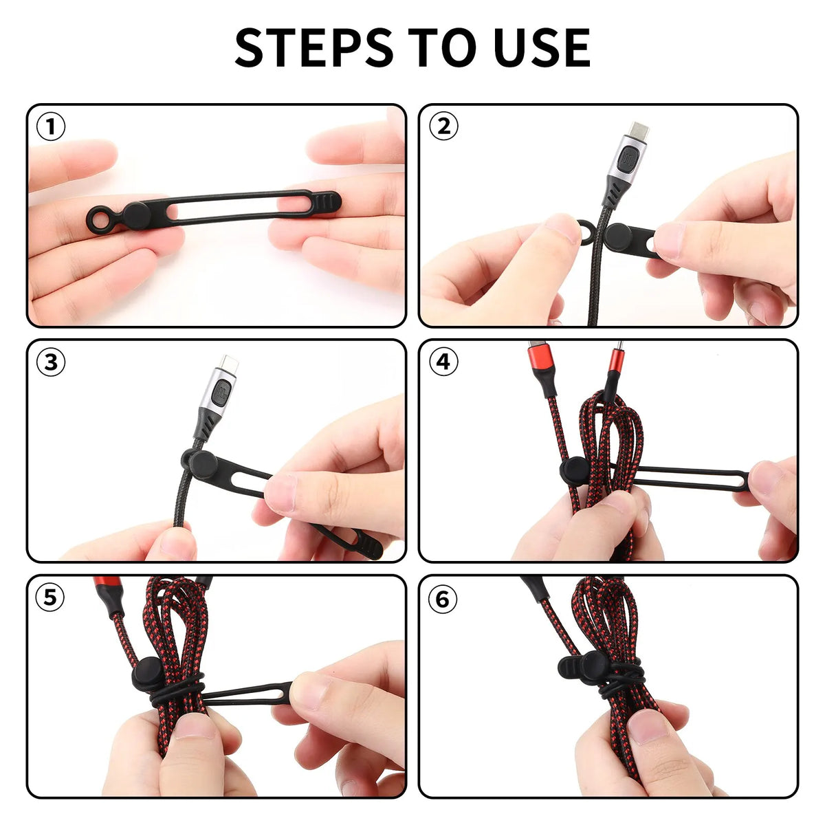 Silicone Cable Ties – Reusable Cord Organizer & Wire Straps
