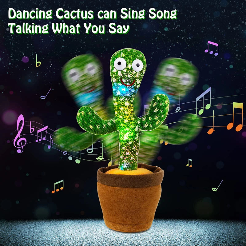 Dancing Cactus Toy with Music, Voice Repeat and Interactive Features
