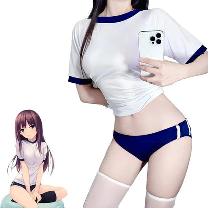 School Student Uniform Cosplay Costumes Cheerleader Uniform Costume School Girl Sports Sukumizu Cosplay