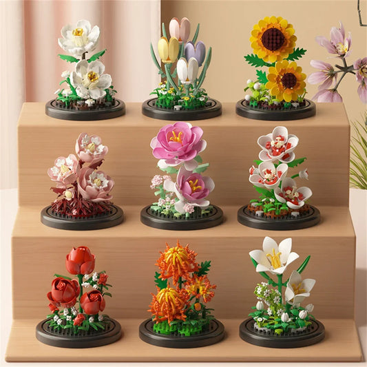 Flower Building Blocks – Micro Bonsai DIY Plant Model Kit