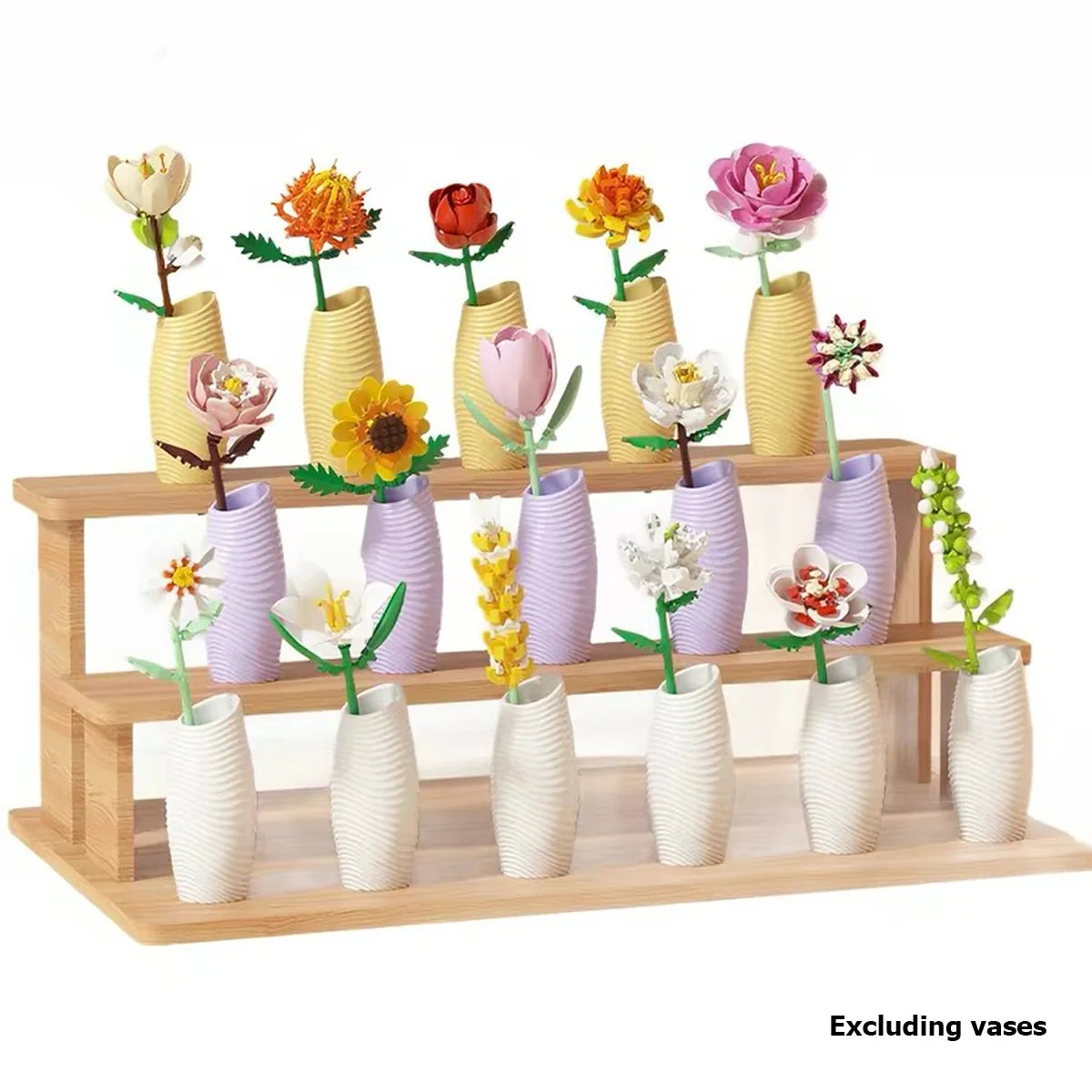DIY Bouquet Building Blocks Single Flower Plastic Toys Small Particle Building Blocks Educational Kids Toys Home Decor Gifts