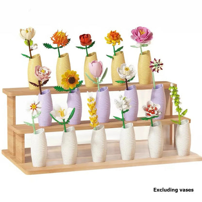 DIY Bouquet Building Blocks Single Flower Plastic Toys Small Particle Building Blocks Educational Kids Toys Home Decor Gifts