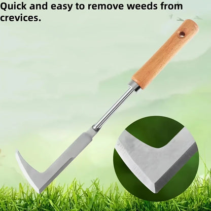 Garden Weeding Tool – L-Shaped Stainless Steel Gap Weed Remover