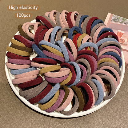 100 Pack Women's Elastic Hair Bands – Seamless Stretchy Hair Ties