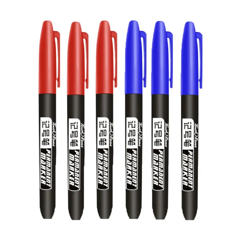 Permanent Markers 6-Piece Set with Waterproof Fine Tip Ink