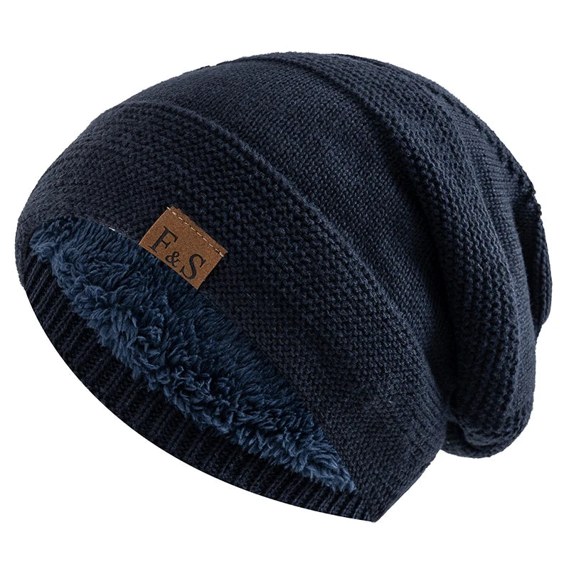 Winter Beanie Hat – Fur Lined Slouchy Knit Cap for Men & Women