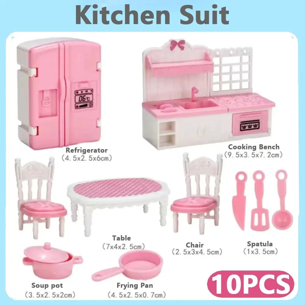 Dollhouse Furniture Set – 10-Piece Miniature Kitchen Accessories