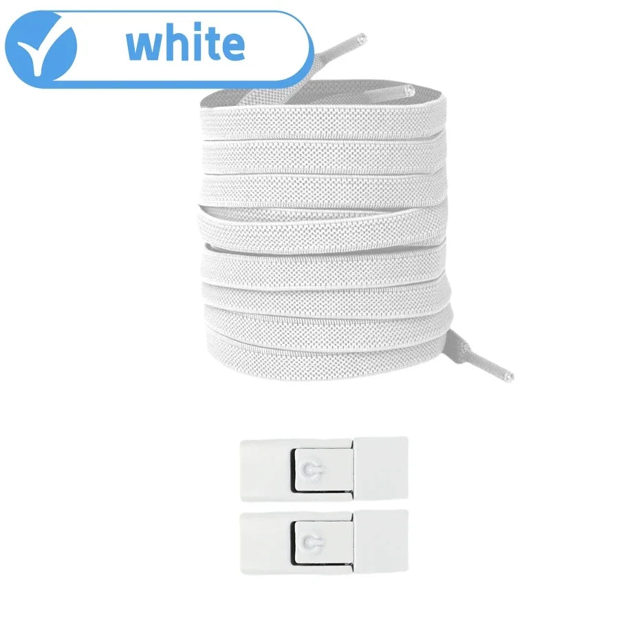 No Tie Shoe Laces with Press Lock Elastic Flat Shoelaces