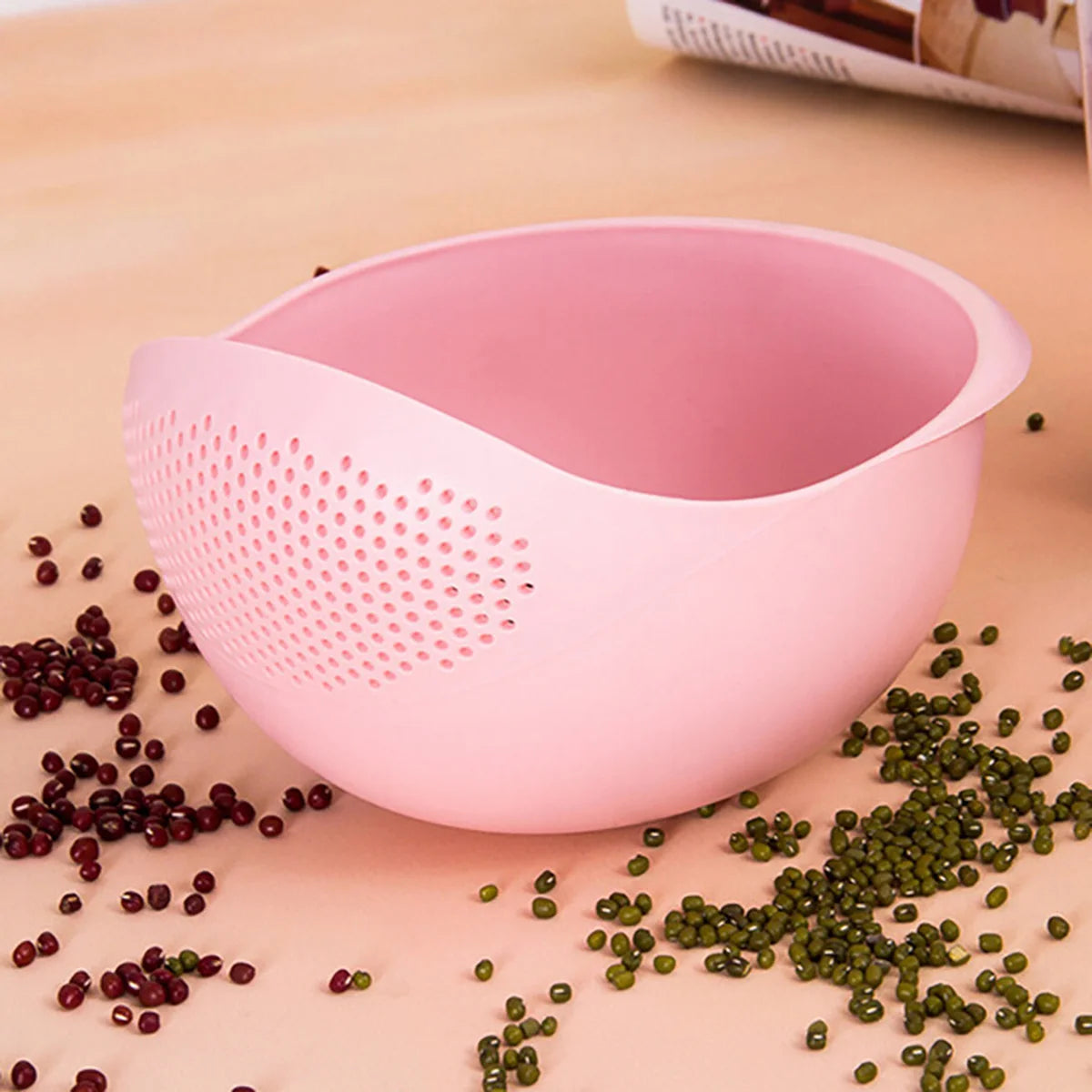 Rice Washing Basket Double Layer Colander with Handles