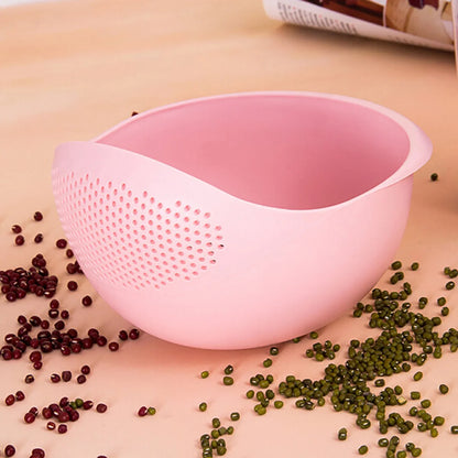 Rice Washing Basket Double Layer Colander with Handles