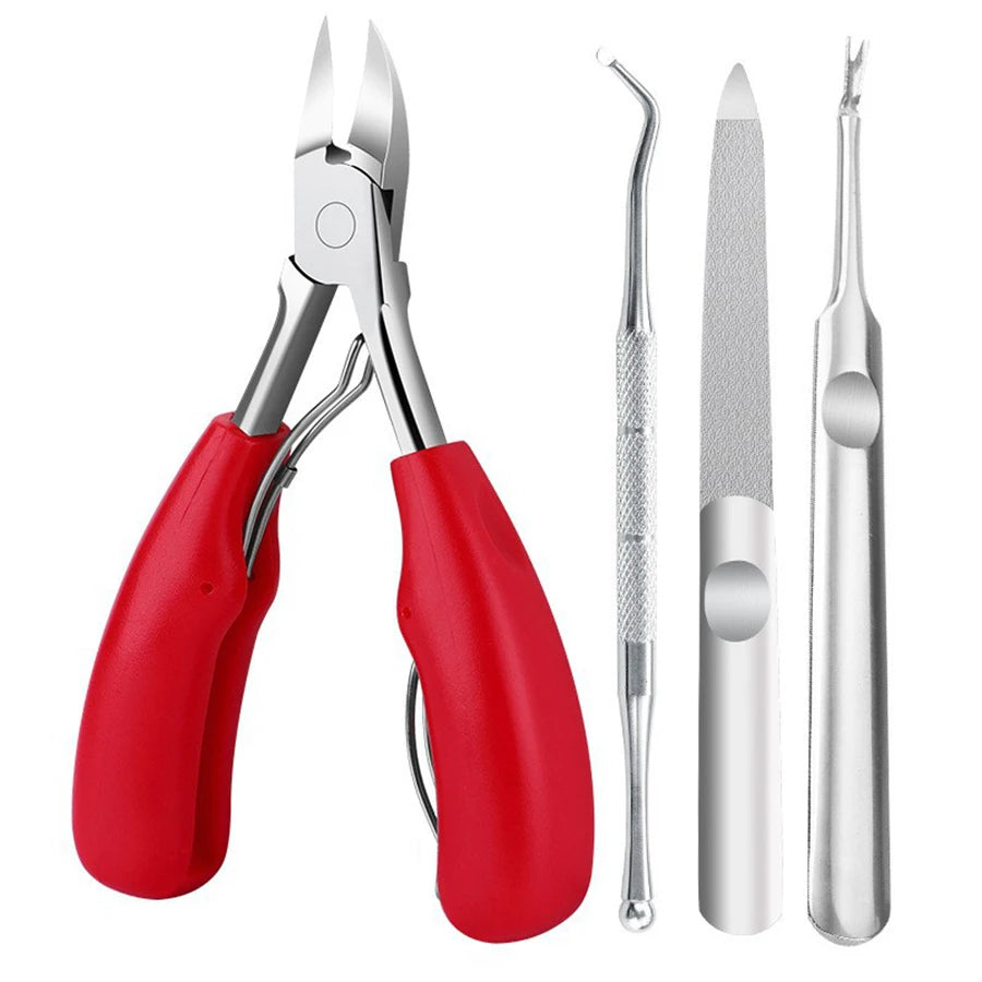 Nail Clippers for Thick Nails with Sharp Curved Stainless Steel Blade