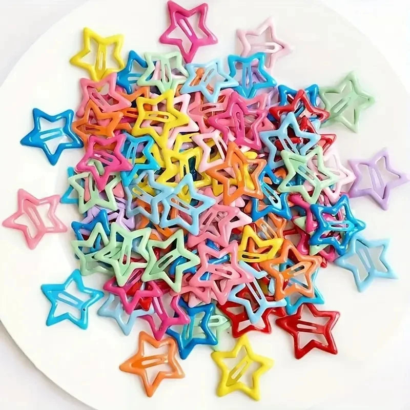Star Hair Clips – 20 Colorful Barrettes for Girls and Women