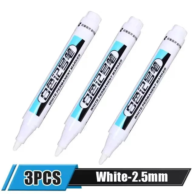 White Paint Marker Pen for Wood, Glass, Metal & Plastic